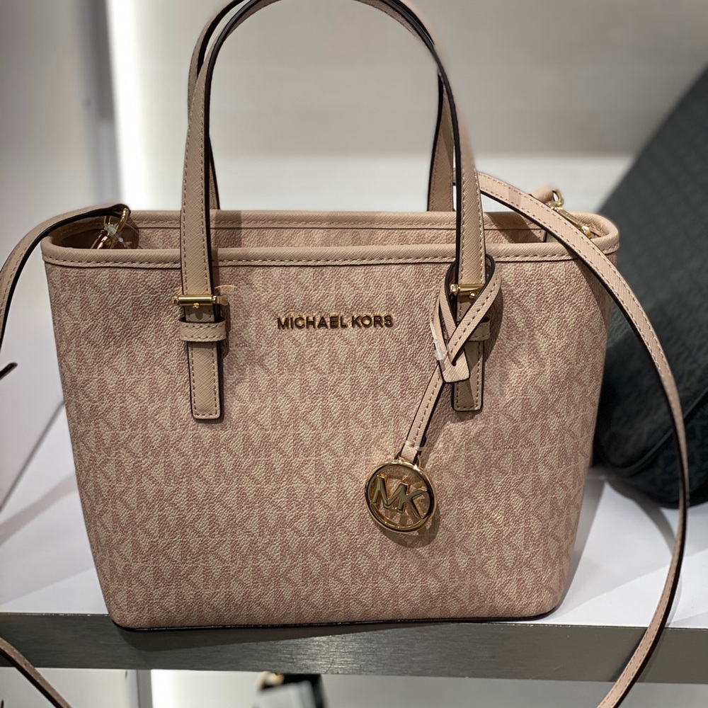 MICHAEL KORS Jet Set Travel Extra-Small Logo Top-Zip Tote Bag